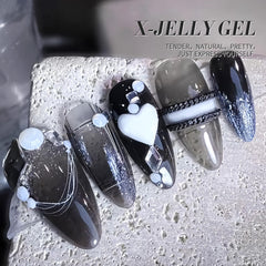 Born Pretty jelly black gel nail polish jelly texture enables buildable color from transparent to opaque.