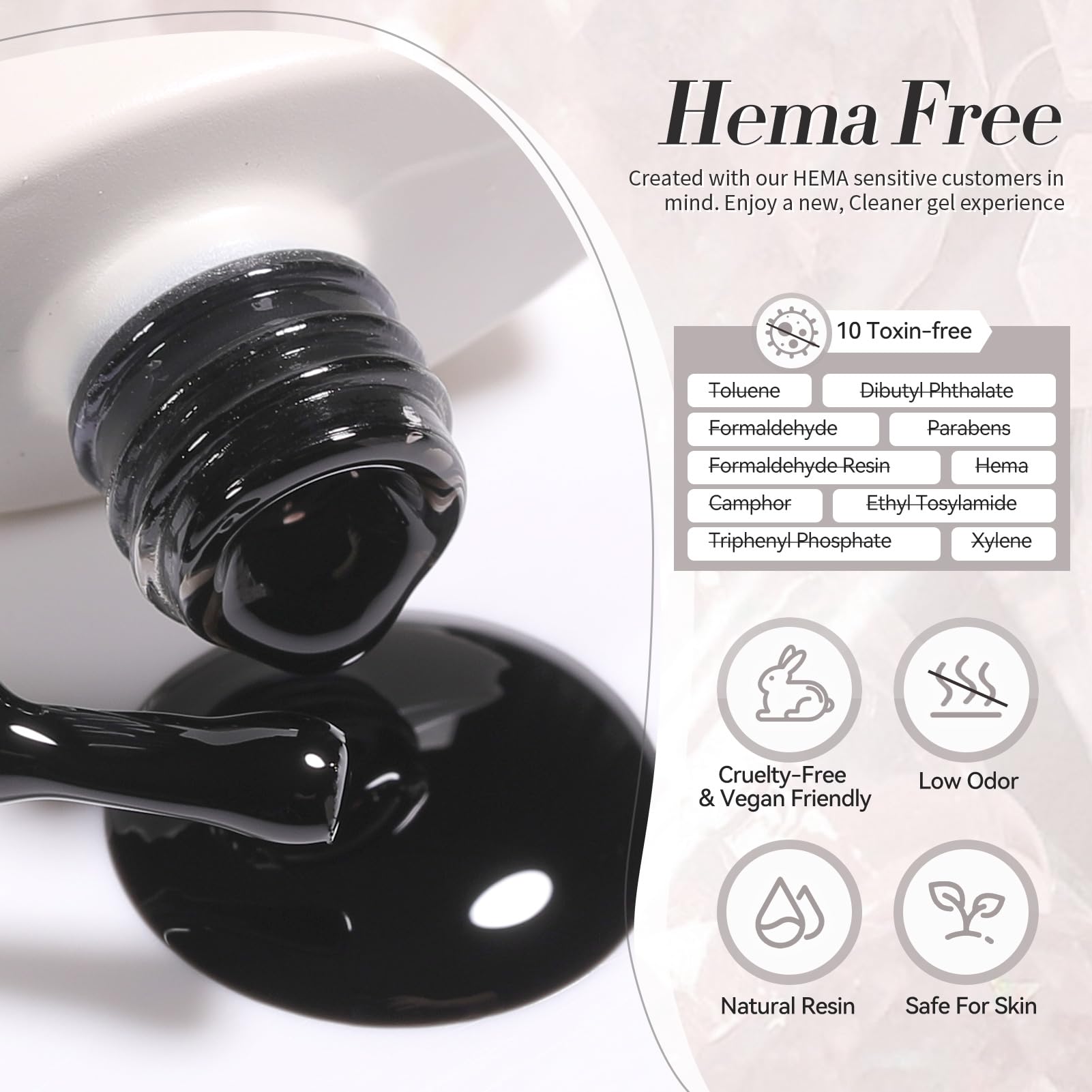 Born Pretty jelly black gel nail polish comes in gift-ready packaging.