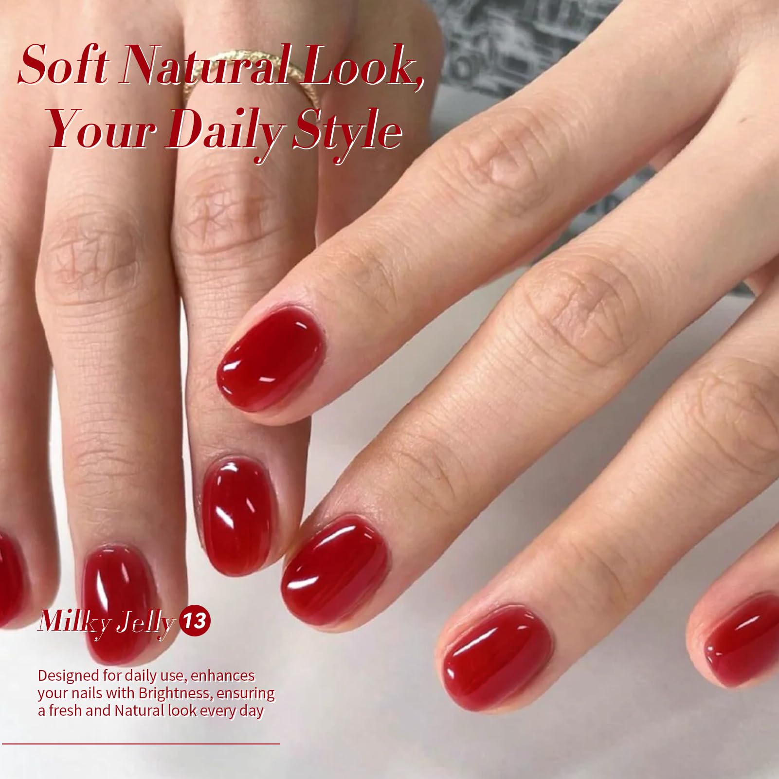 Born Pretty jelly burgundy layered application shows buildable translucency and depth