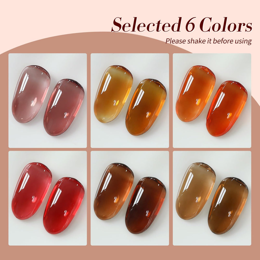 Born Pretty jelly gel brown nail polish offers deep semi-transparent elegance