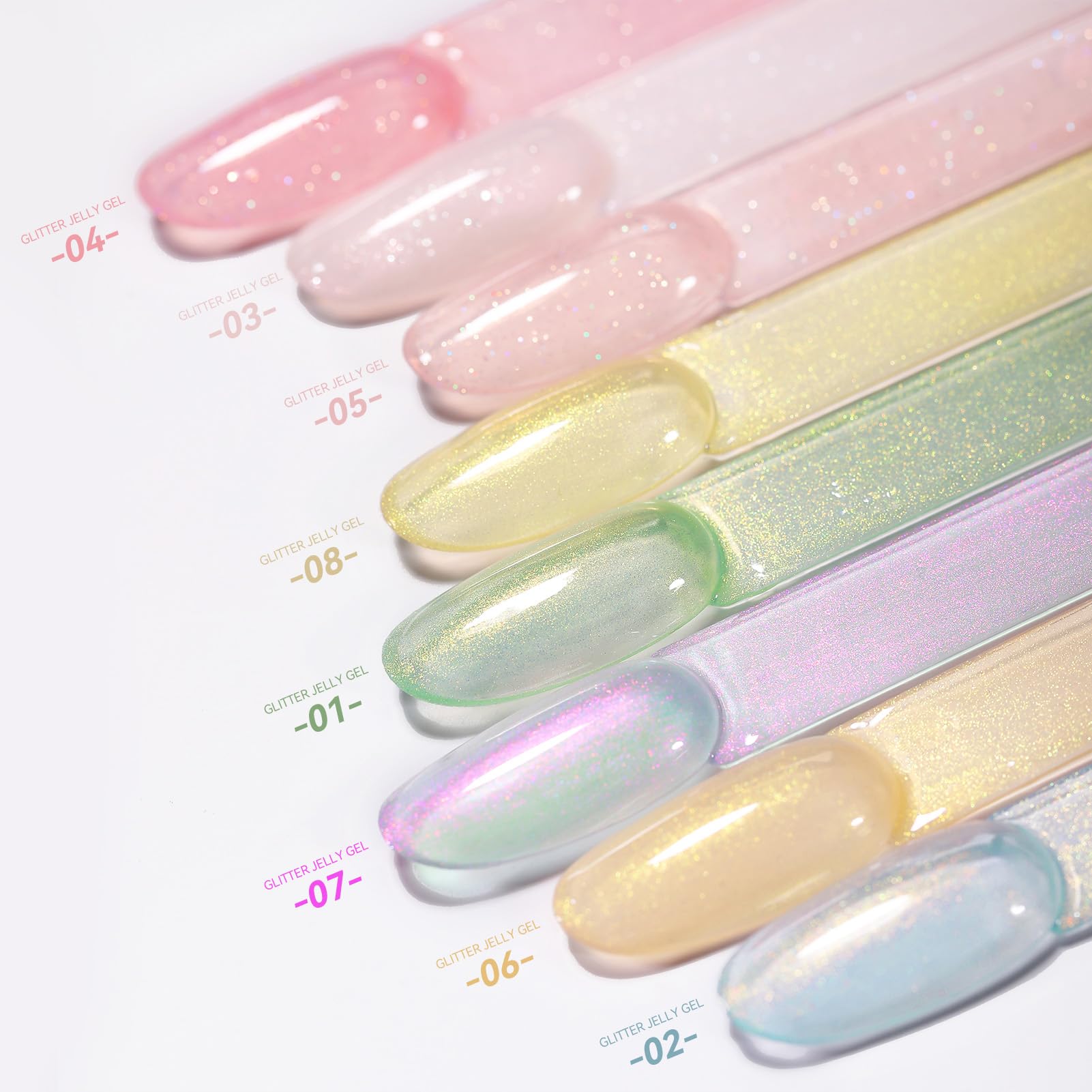 Born Pretty jelly gel nail polish glitter holographic finish for sparkling nails.