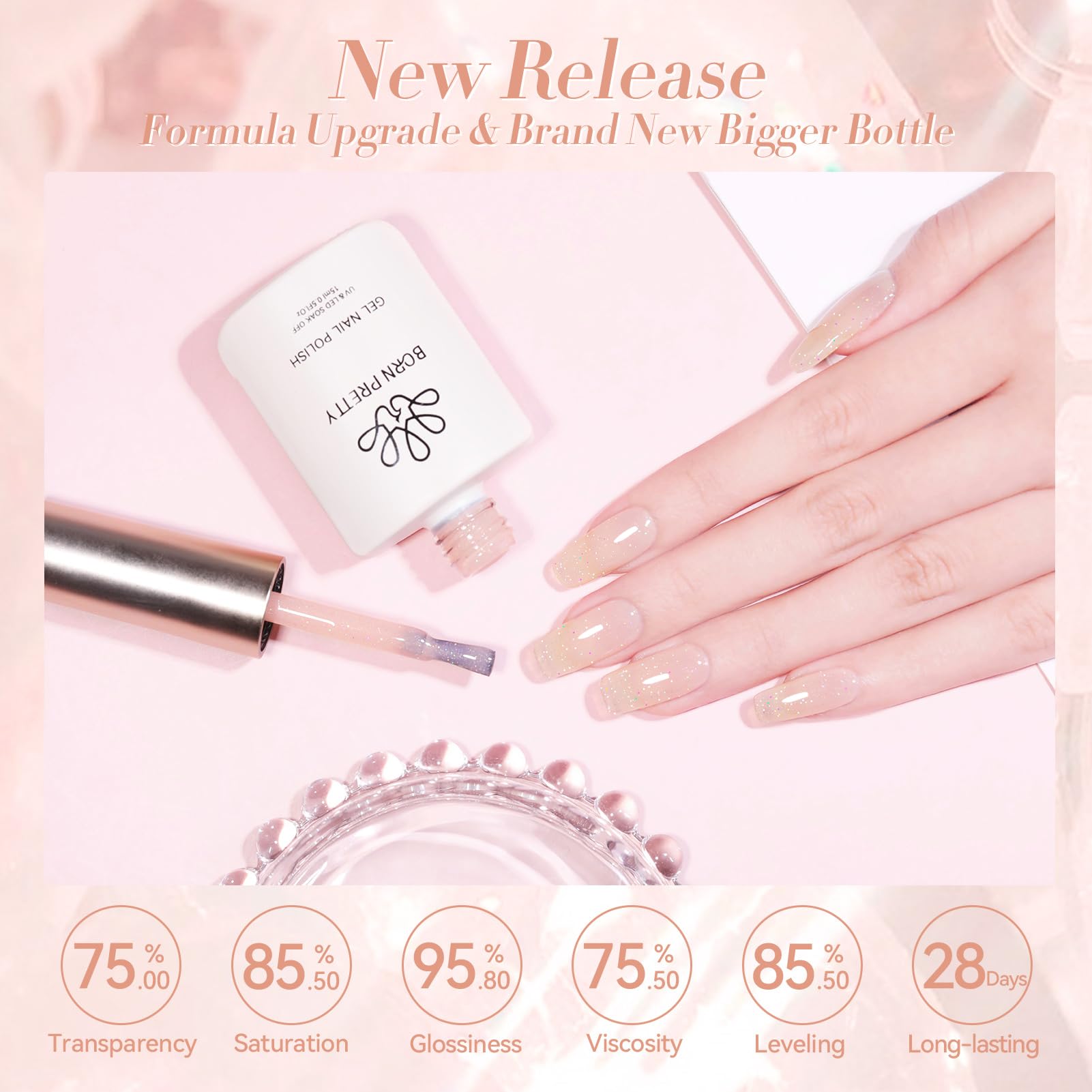 Born Pretty jelly gel nail polish-HEMA-free for a healthier nail look.