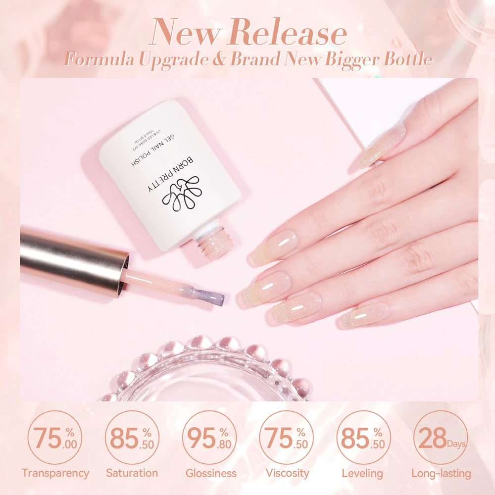 Born Pretty jelly gel nail polish-HEMA-free for a healthier nail look.