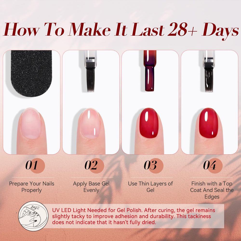 Born Pretty jelly gel nail polish kit with six colors