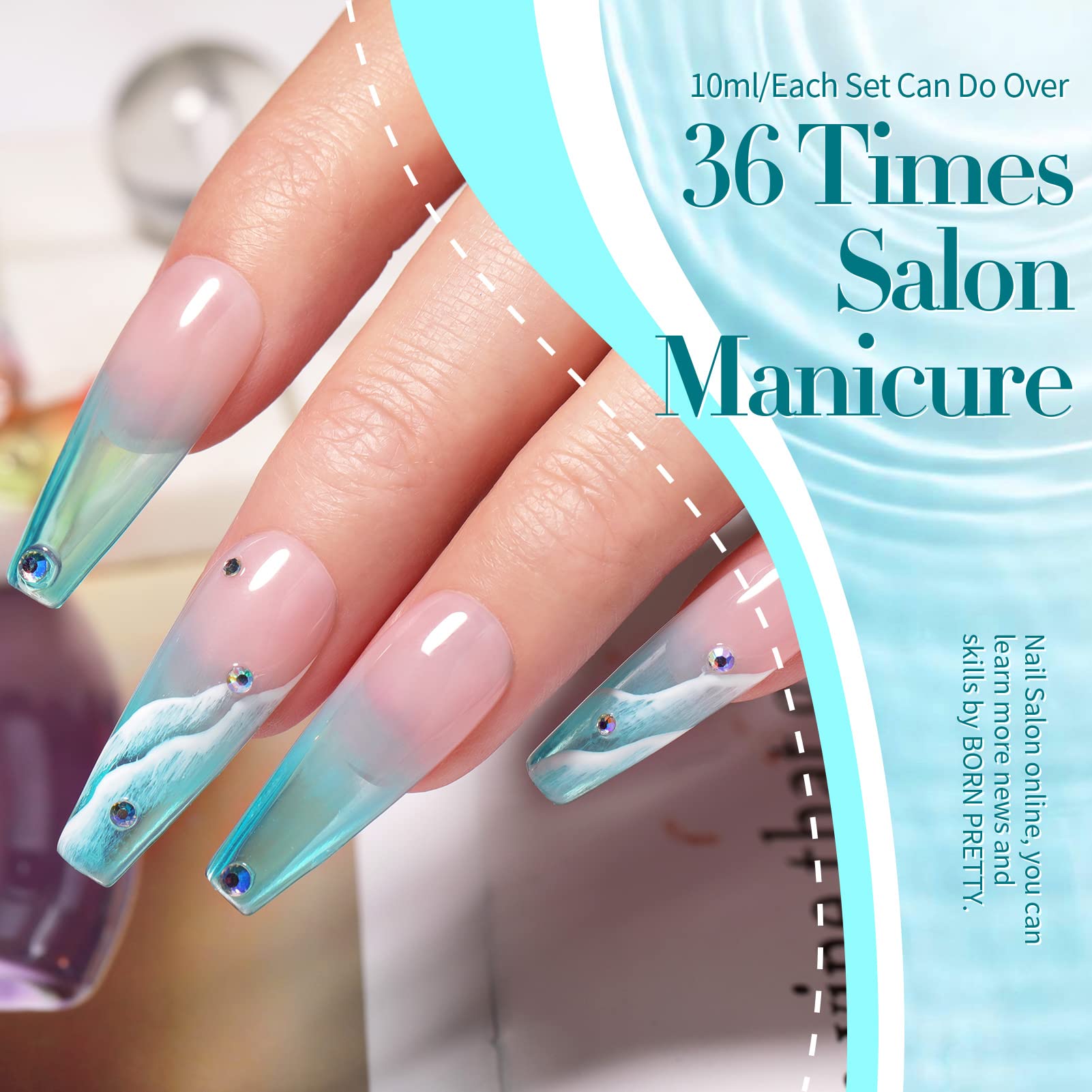 Born Pretty jelly gel nail polish set in pink pastel for soft color