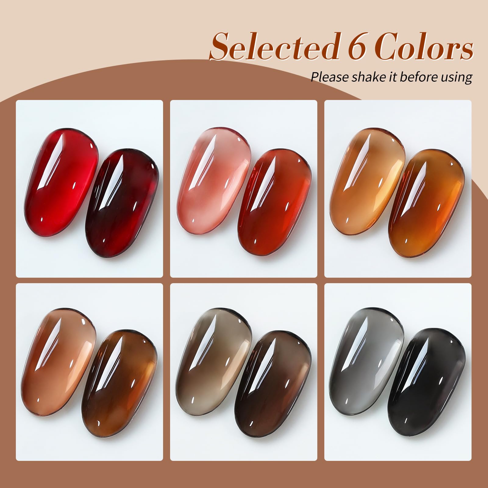 Born Pretty jelly gel transparent swatch shows layering options