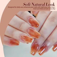 Born Pretty jelly gel orange nail polish provides vibrant fall color
