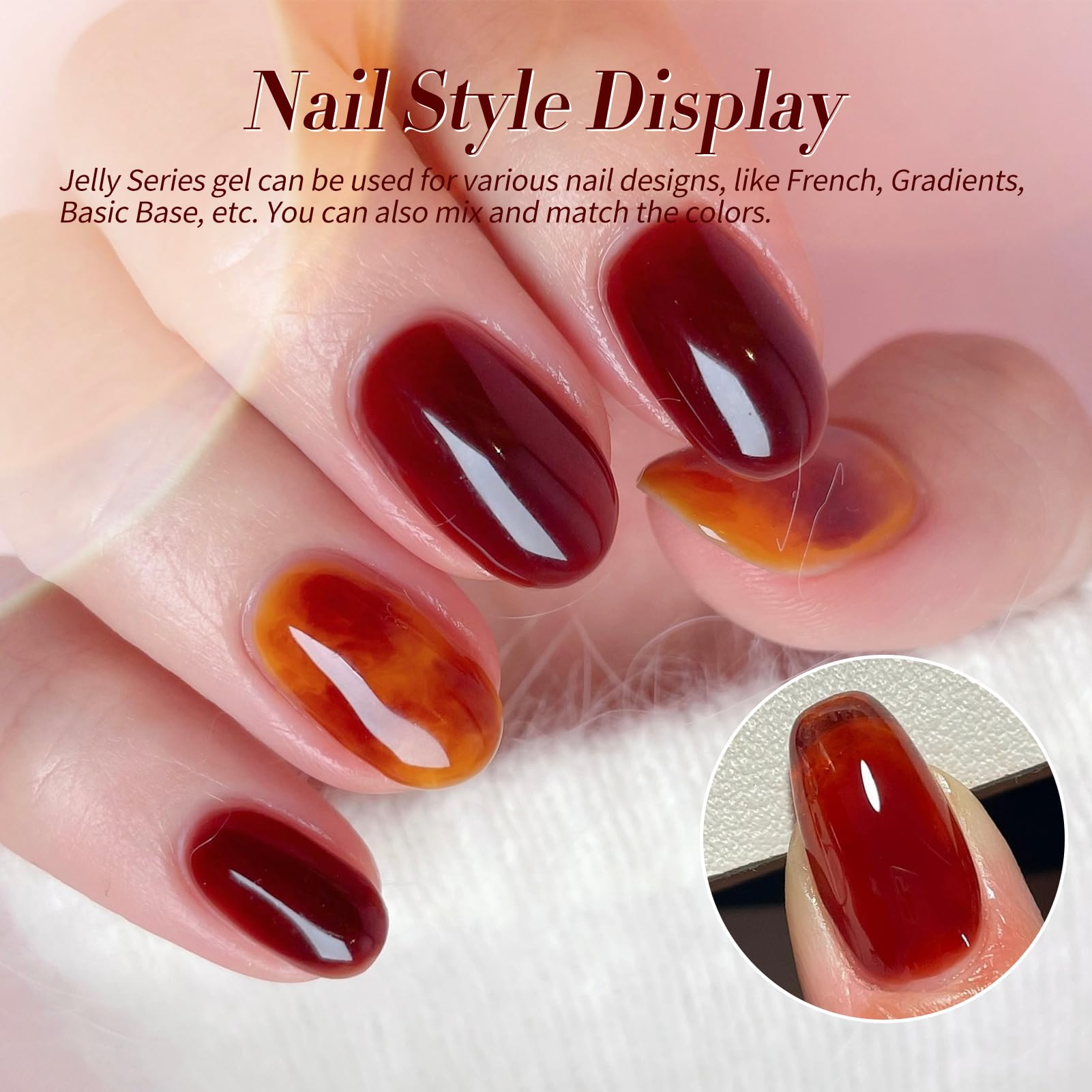Born Pretty jelly gel red nail polish adds bold glossy color