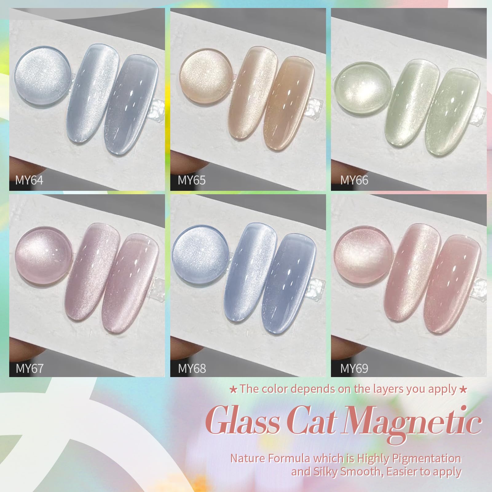 Born Pretty jelly glass bead texture polish with magnetic shimmer creates dynamic effects.