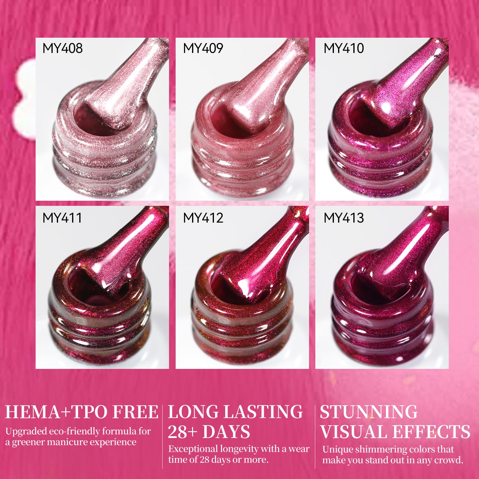 Born Pretty jelly glass crystal pink nail polish for dazzling color