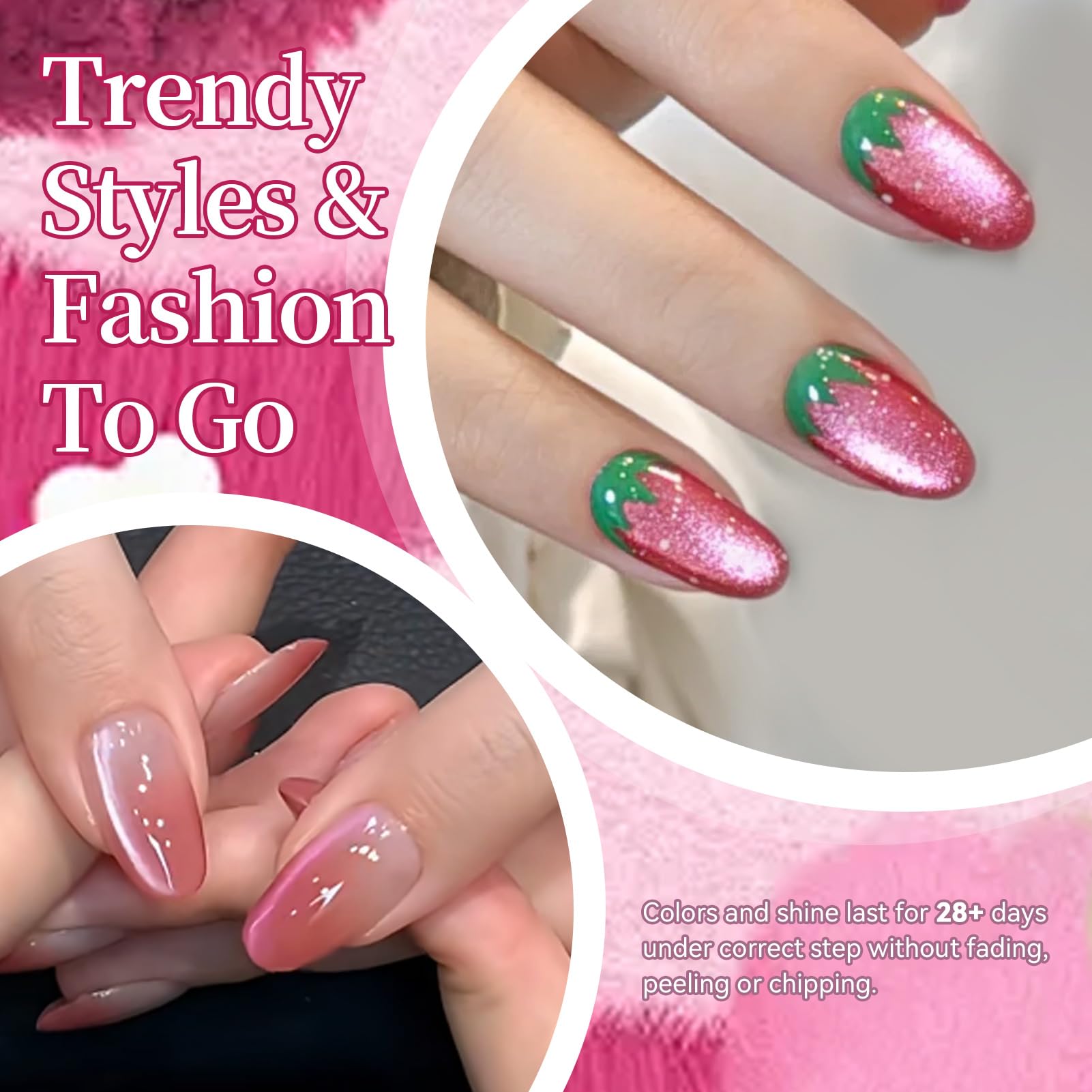 Born Pretty jelly glass crystal red nail polish with bright magnetized effect