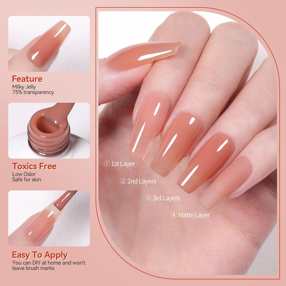 Born Pretty jelly long wear on nail demonstrates extended gloss potential.