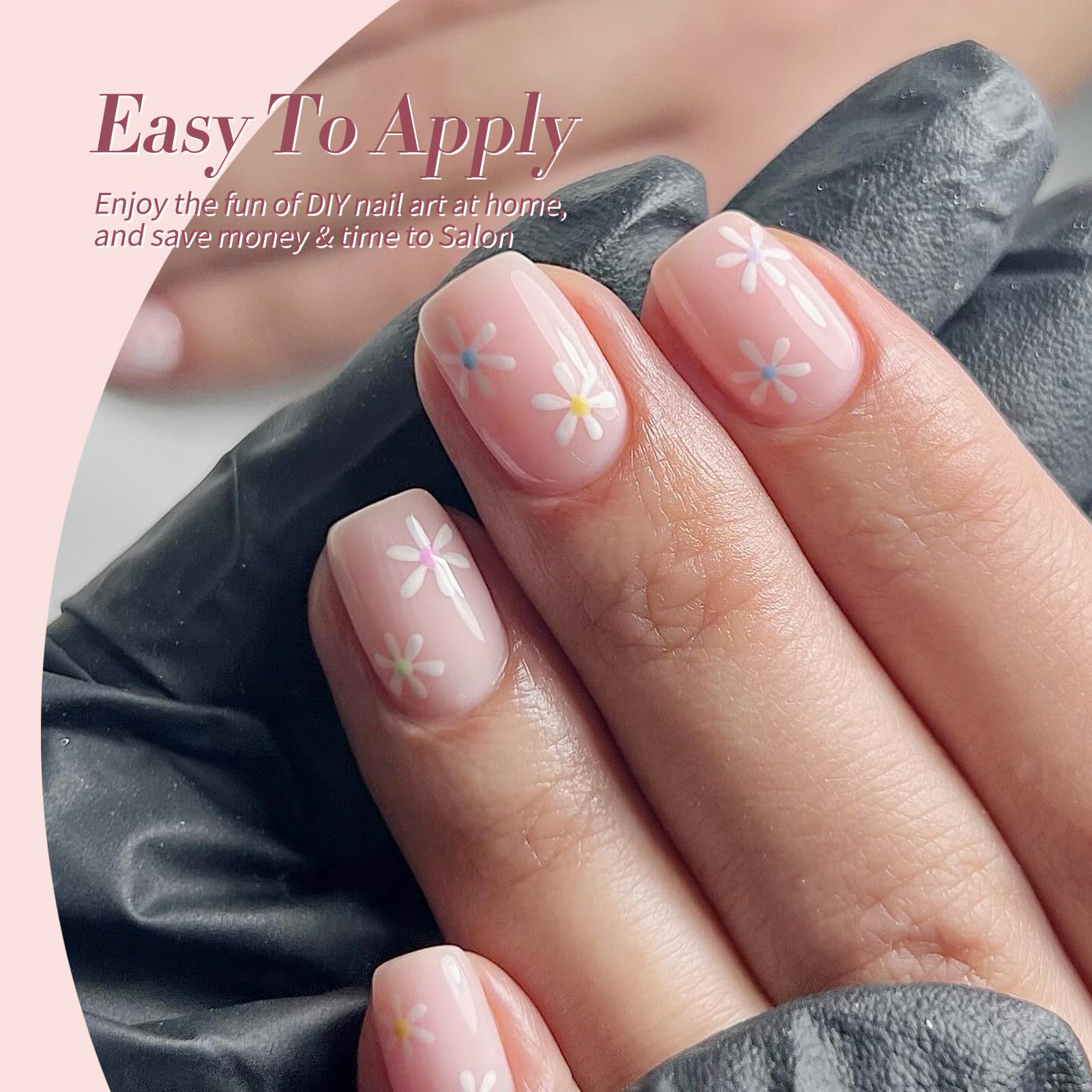 Born Pretty jelly nude pink swatch panel showing layering effects
