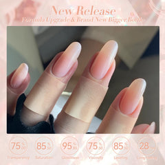 Born Pretty Jelly Nude close-up reveals glossy, long-lasting finish.