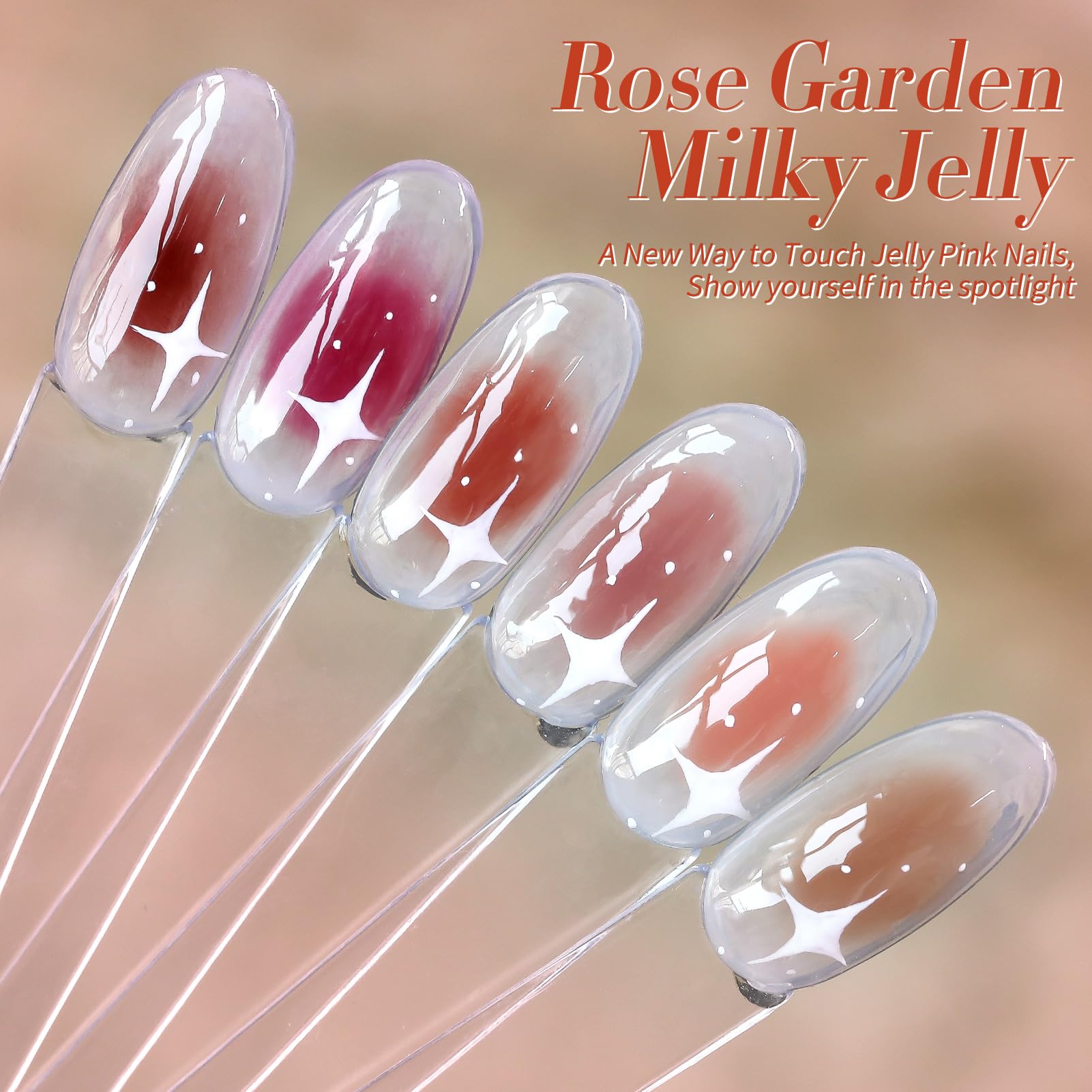 Born Pretty nude translucent swatch highlights milky polish for subtle nails.