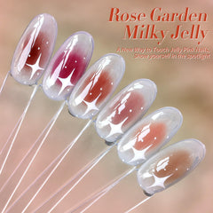 Born Pretty nude translucent swatch highlights milky polish for subtle nails.