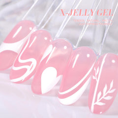 Born Pretty jelly pink gel nail polish brush applies smooth, even color.