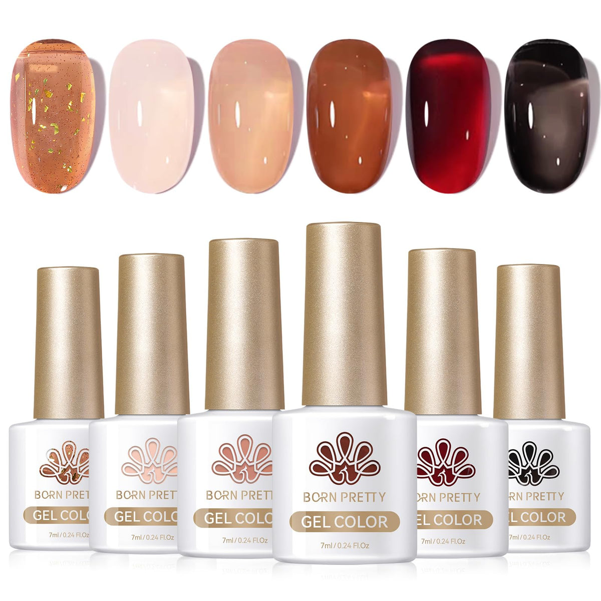 Born Pretty jelly polish brown shade for chic autumn nails with a semi-transparent finish.