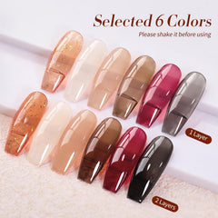 Born Pretty nude milky jelly polish provides sheer to opaque options for natural-looking nails.