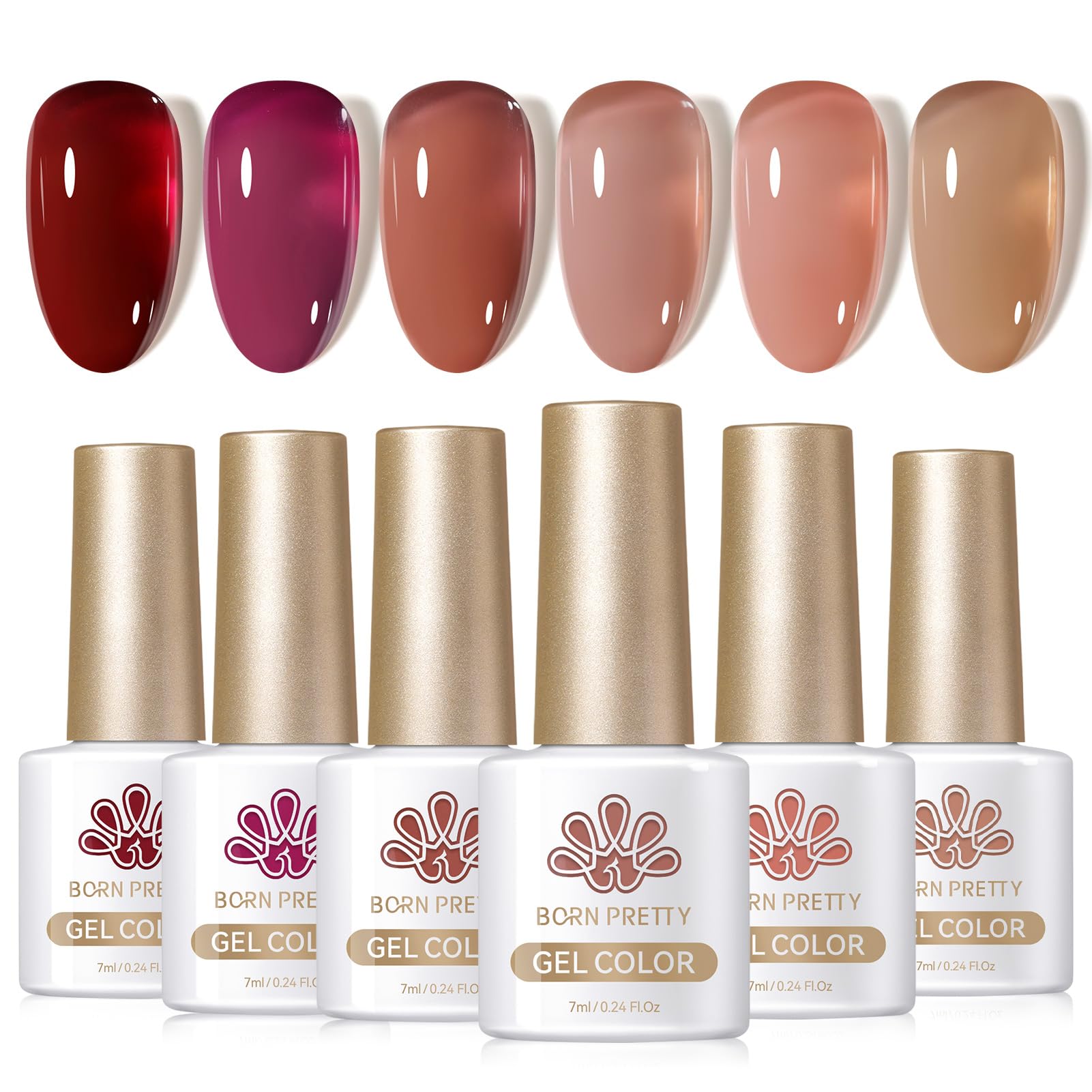 Born Pretty Jelly Red Burgundy bottle shows rich color and glassy finish.