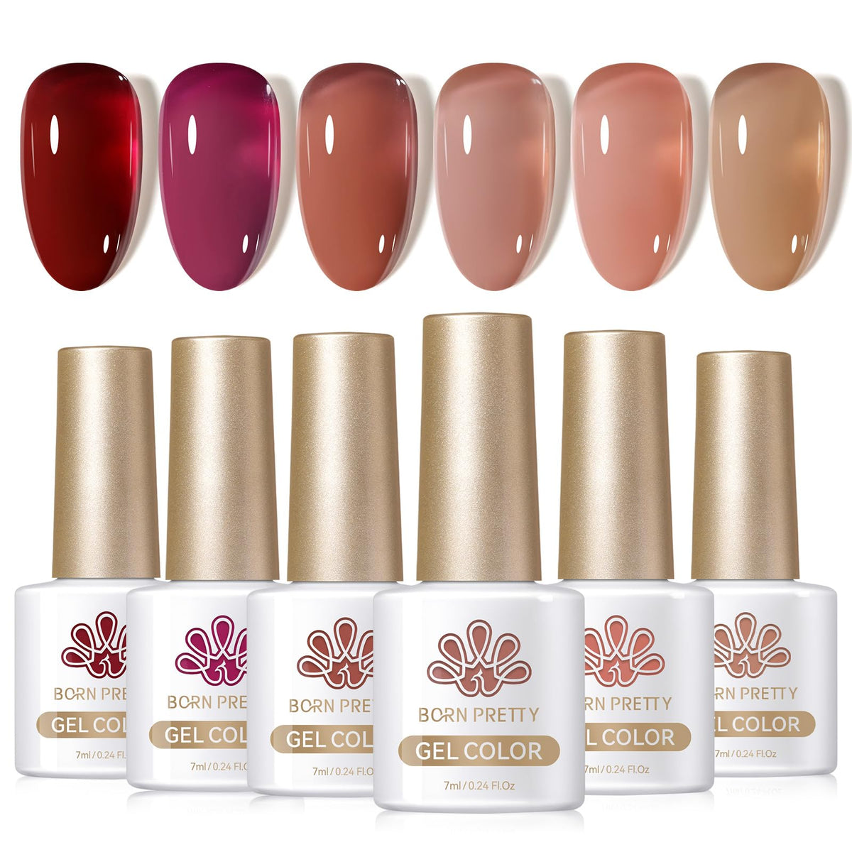 Born Pretty Jelly Red Burgundy bottle shows rich color and glassy finish.