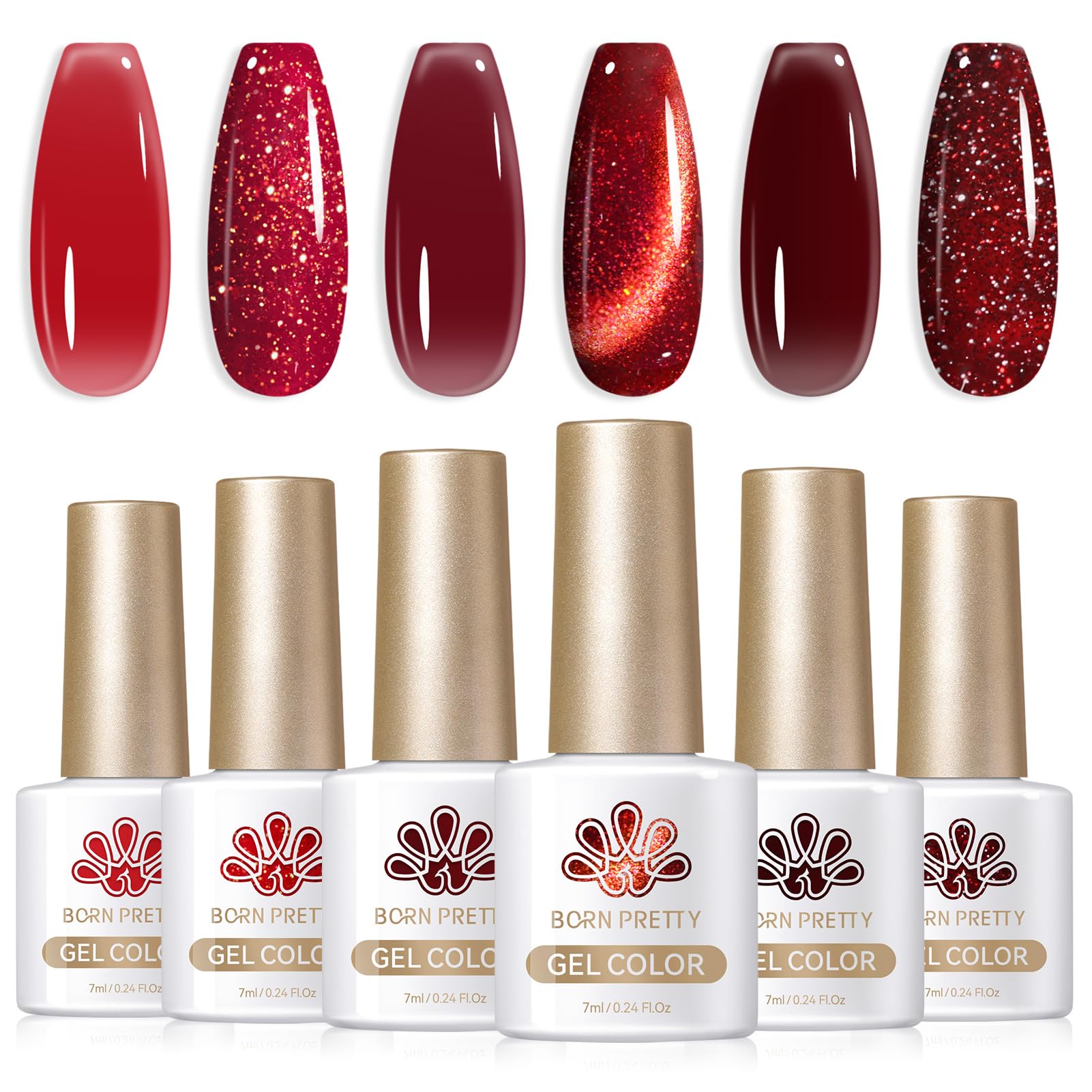 Born Pretty jelly red burgundy gel polish bottle for at-home manicures
