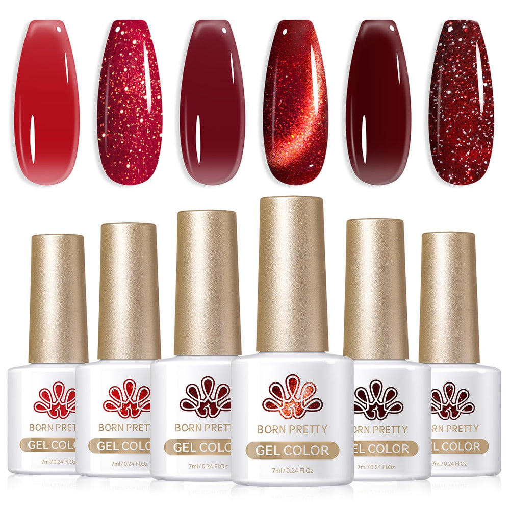 Born Pretty jelly red burgundy gel polish bottle for at-home manicures
