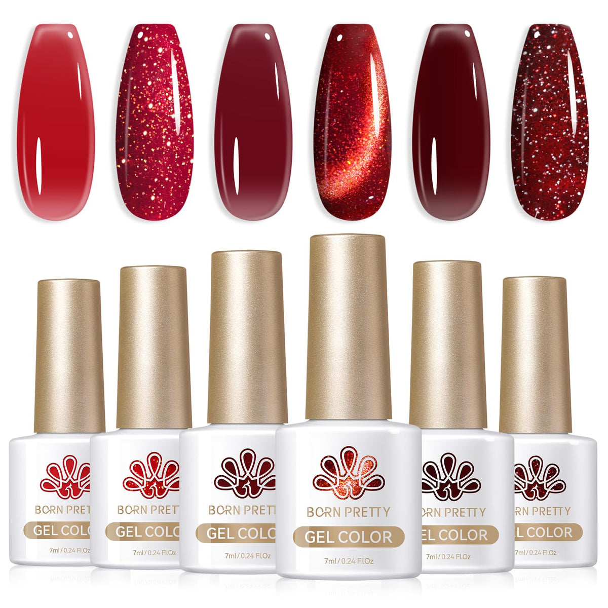 Born Pretty jelly red burgundy gel polish bottle for at-home manicures