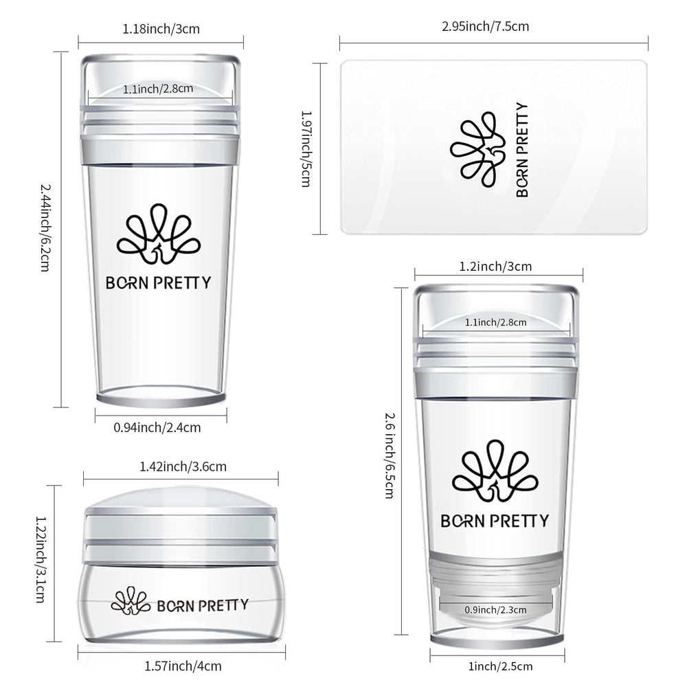 Born Pretty clear jelly stampers show exact placement for clean nail art patterns.