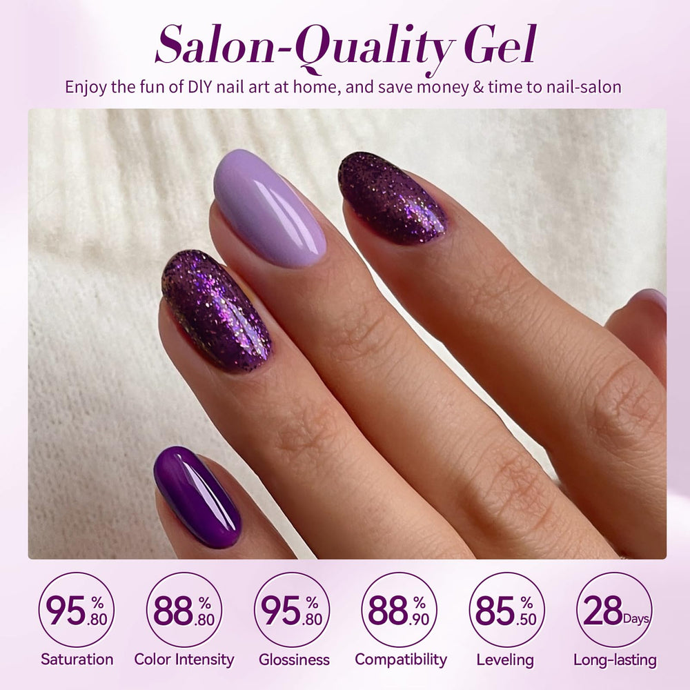 Born Pretty light purple gel bottle closeup reveals delicate shimmer