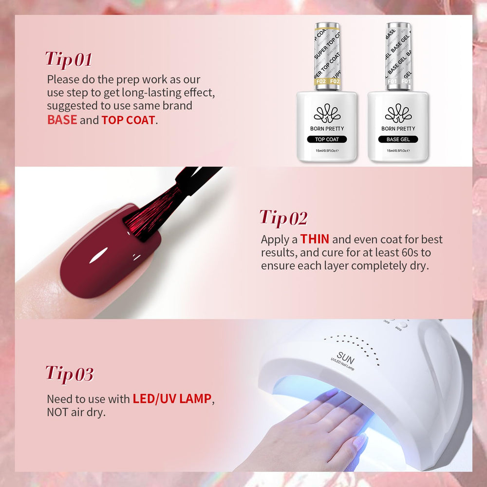 Born Pretty gel polish delivers durable color and glossy shine
