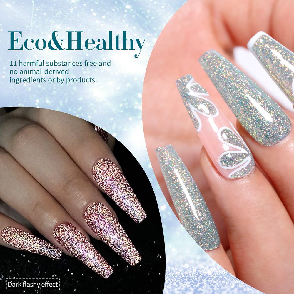 Born Pretty long-wear gel finish with base and top coat for lasting brilliance.