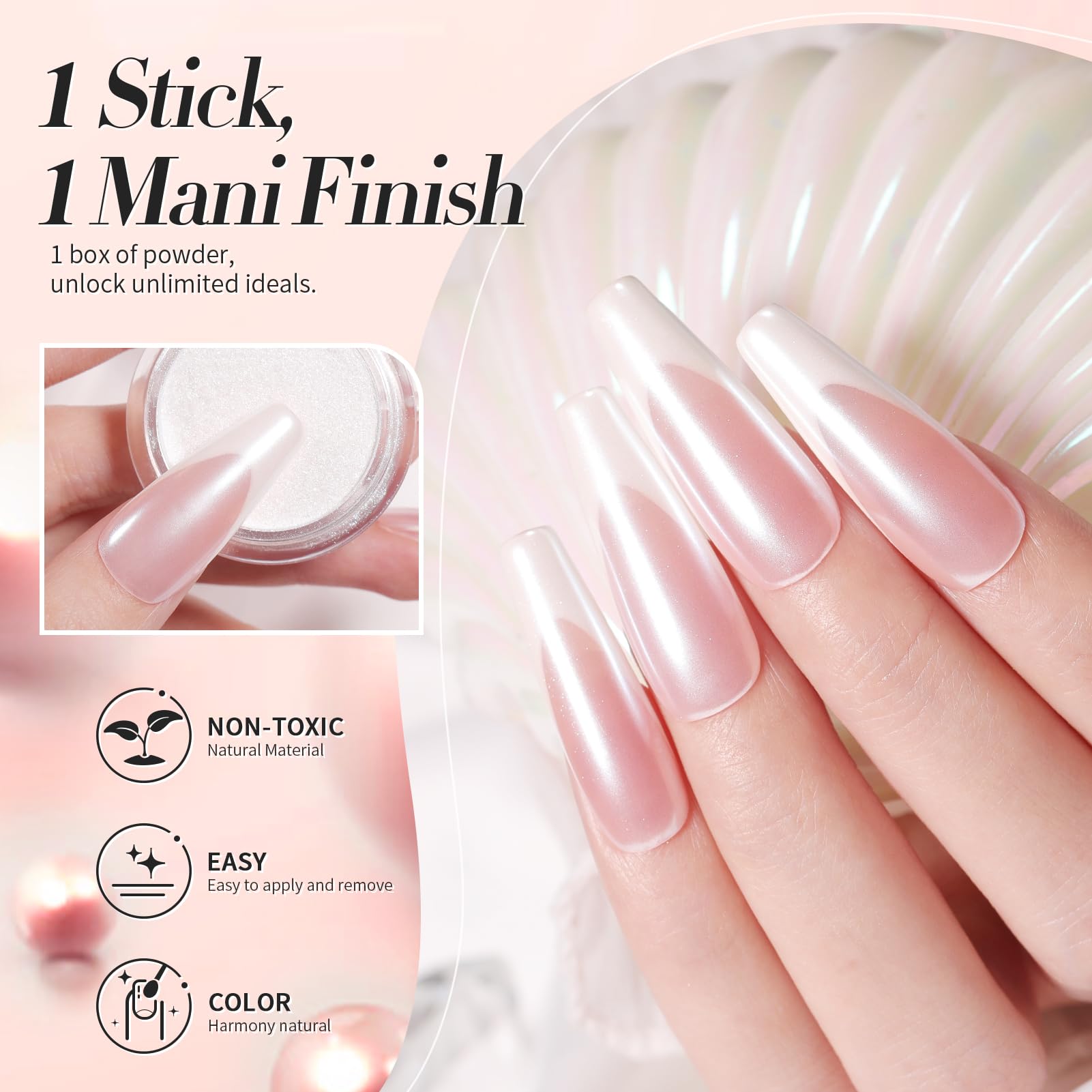 Born Pretty mermaid powder provides shimmering accents for nail art.