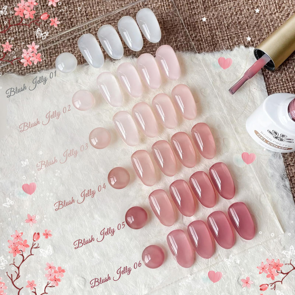 Born Pretty milky white jelly nude pink gel polish bottle close-up for color clarity