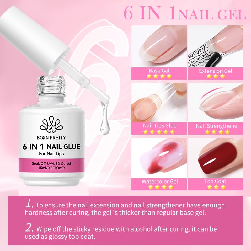 Born Pretty 6-in-1 glue blooming effect adds depth to nail art