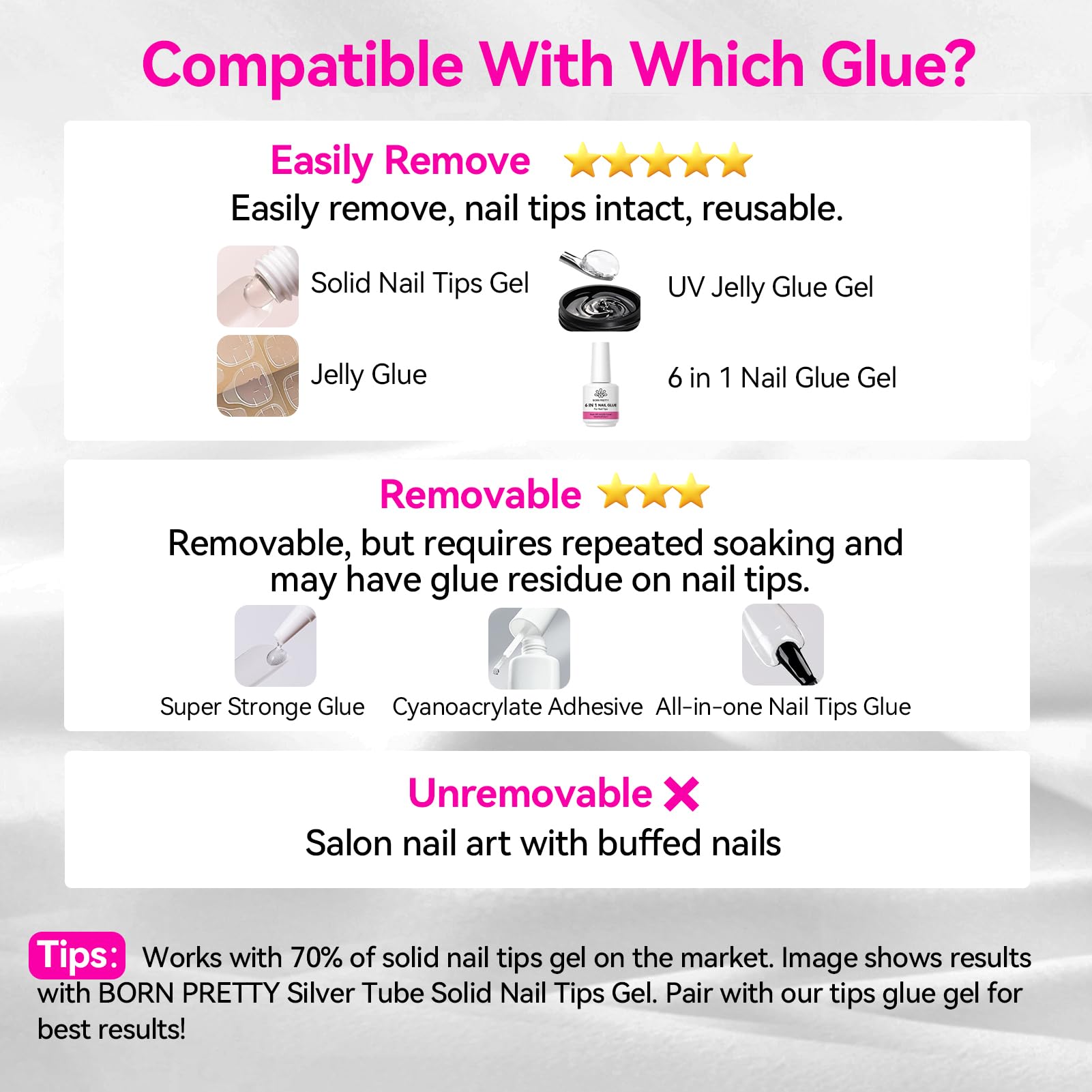 Born Pretty quick-dissolution action supports easy nail transformations