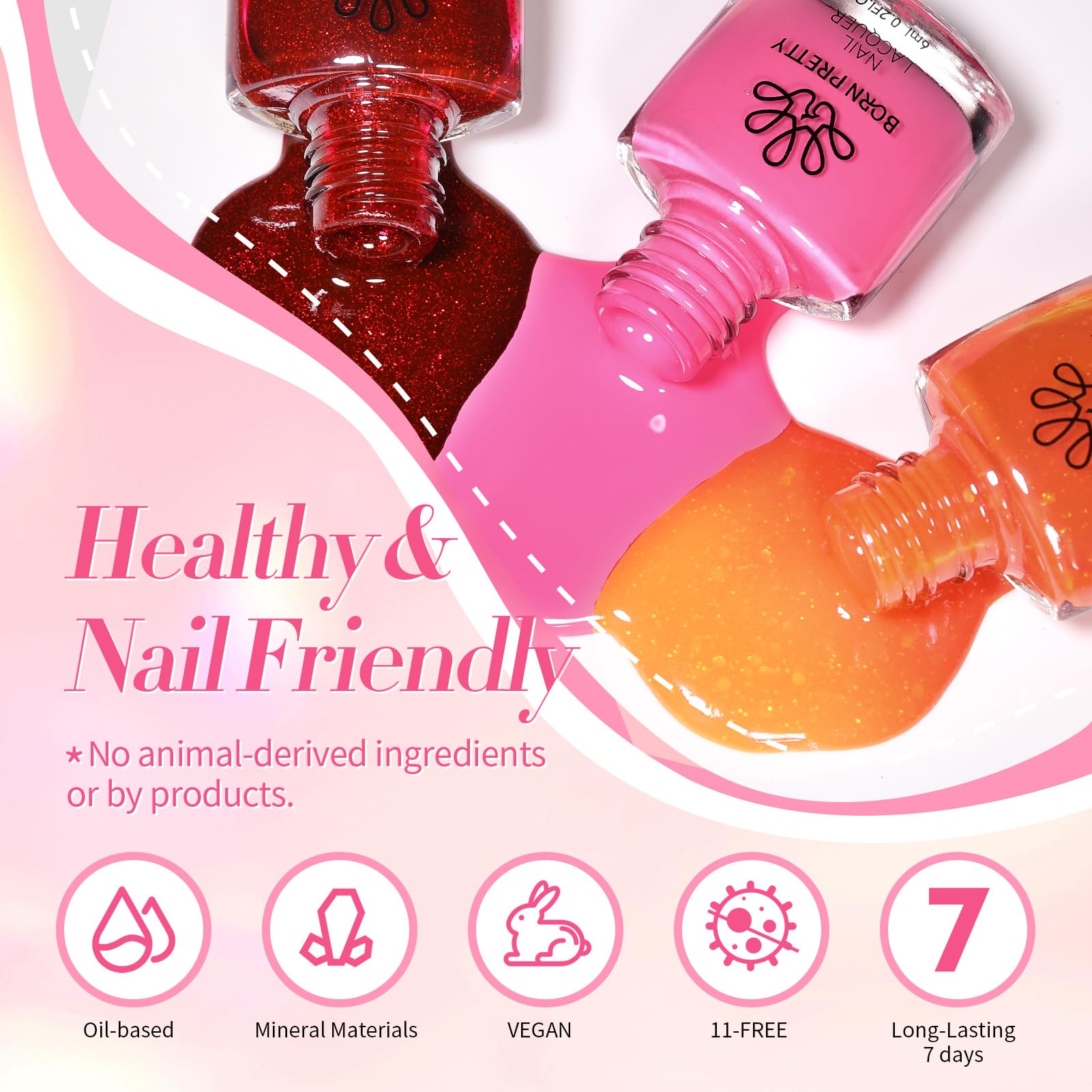Born Pretty nail polish bottle studio shot for clear product view