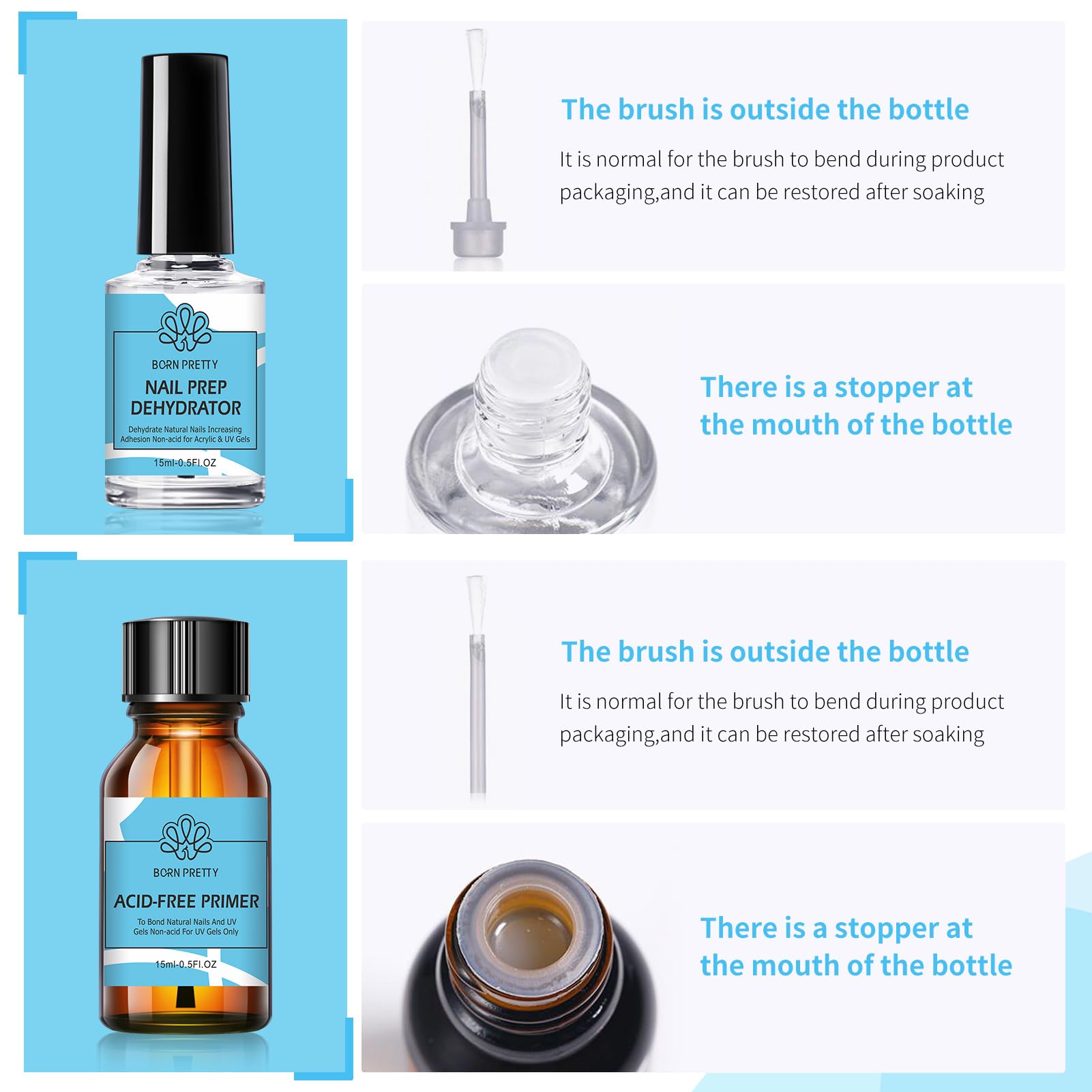 Born Pretty nail prep kit packaging and labeling shown.
