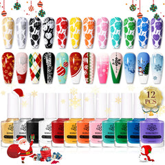 Born Pretty Nail Stamping Polish 12-color set for versatile, vivid nail art.