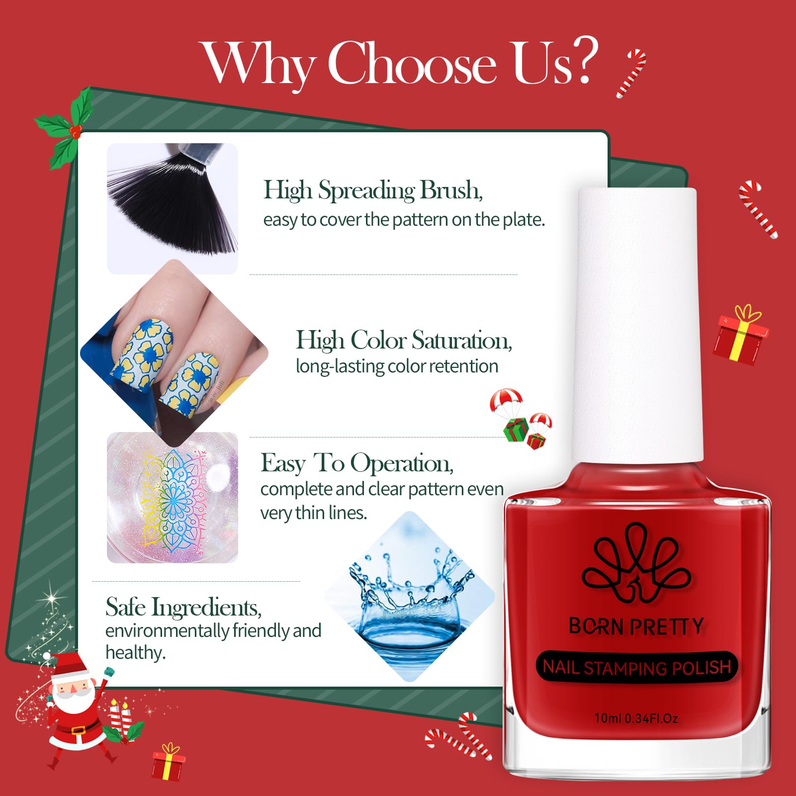 Born Pretty non-toxic ingredients support safe, vibrant nail art.