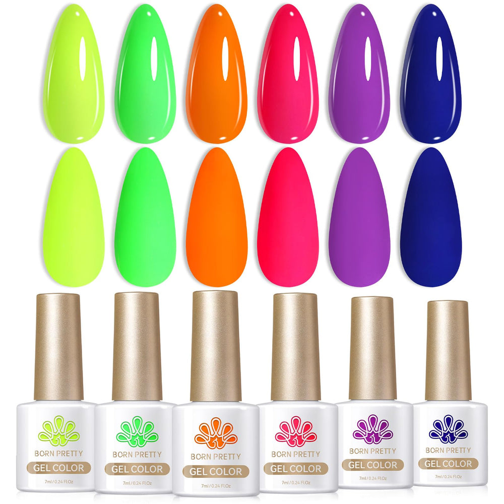 Born Pretty neon glow orange gel polish bottle shows vibrant neon finish for bold looks.