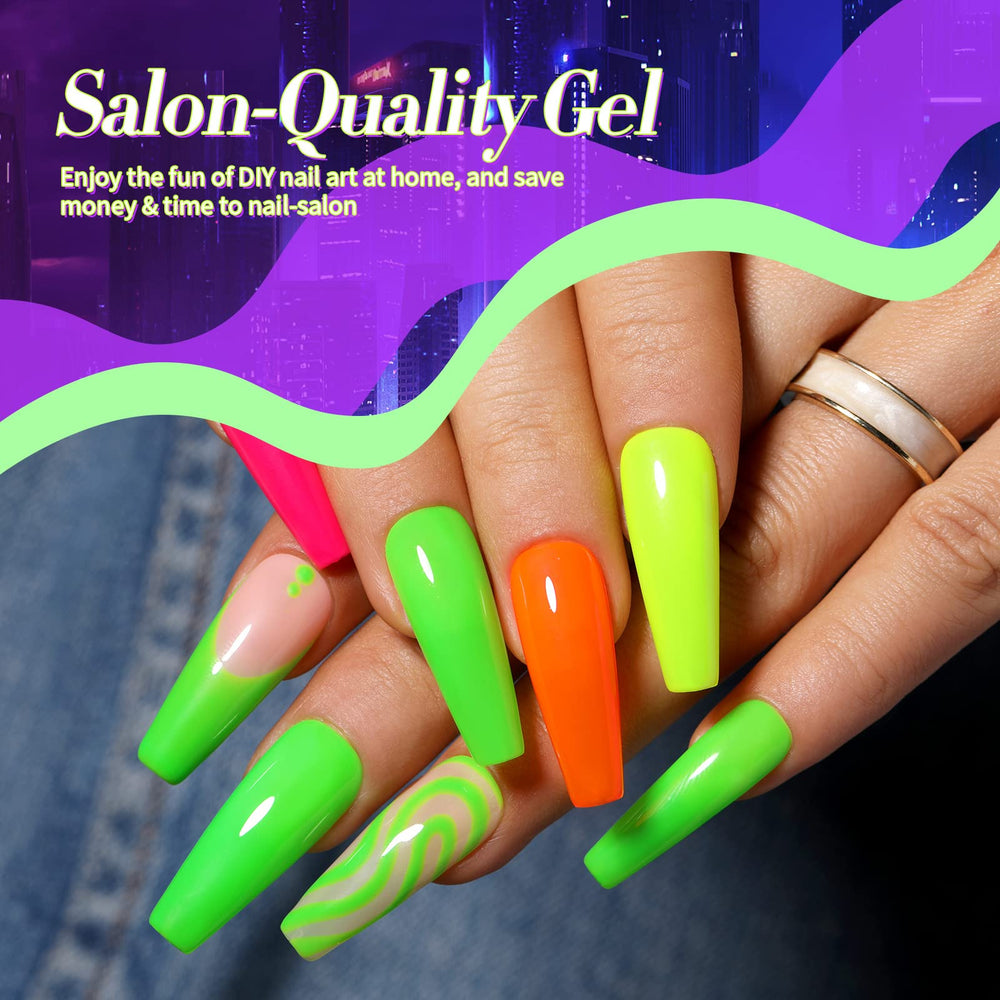 Born Pretty neon glow purple gel polish bottle offers twilight shimmer for elegant nails.