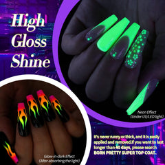 Born Pretty neon glow yellow gel polish bottle delivers sunny brightness for playful mani.