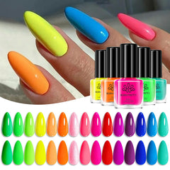 Born Pretty Neon Nail Polish Set shows a vibrant color collection for quick nail art