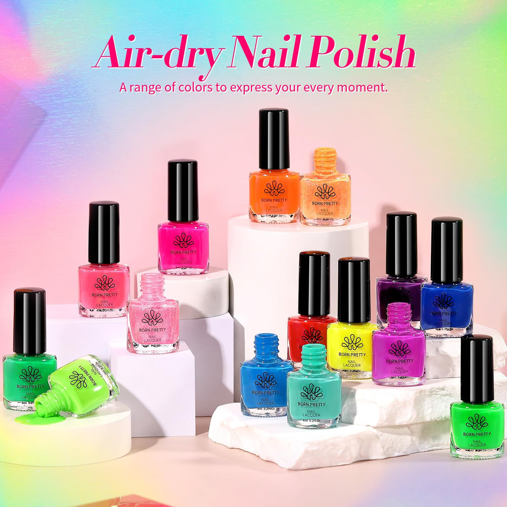 Born Pretty Neon Nail Polish Set no-lamp-needed quick-dry formula for DIY nails