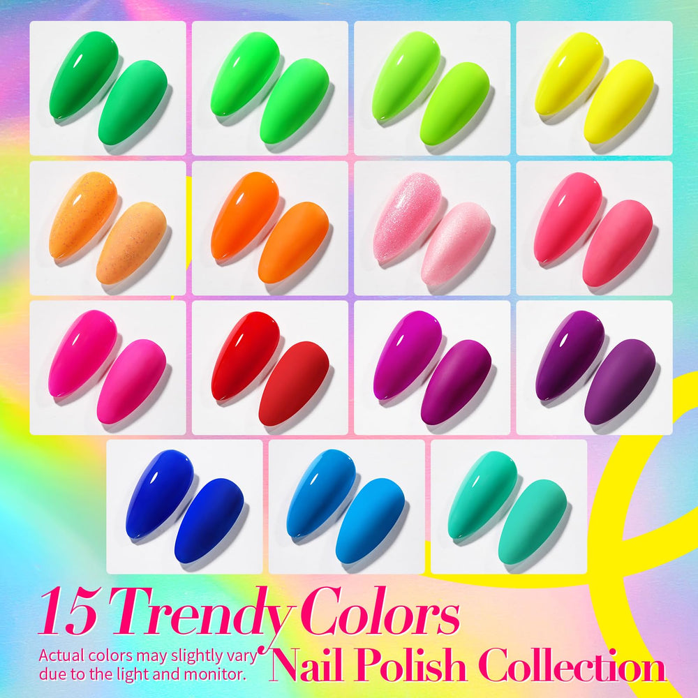 Born Pretty Neon Nail Polish Set orange neon shade for energetic summer nail art