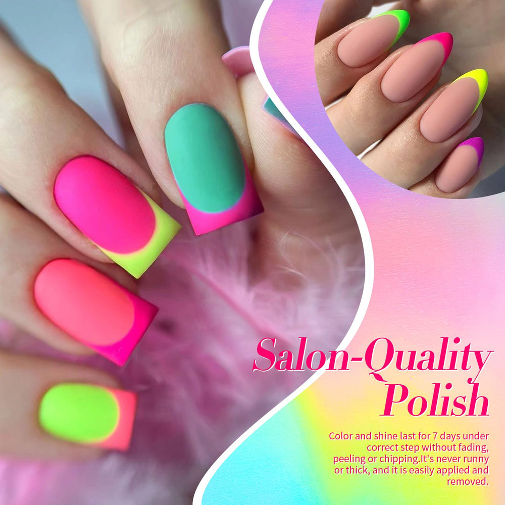 Born Pretty Neon Nail Polish Set yellow shade for sunny, playful manicures