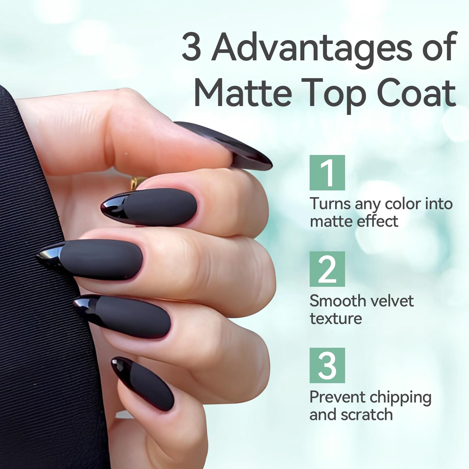 Born Pretty no-wipe matte top coat demonstrates transparent formula