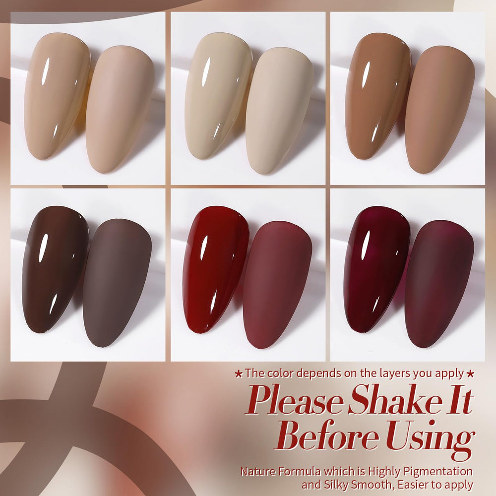 Born Pretty nude gel burgundy bottle close-up signals a dramatic red finish.