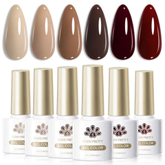 Born Pretty nude gel six-color set displayed for versatile fall looks.